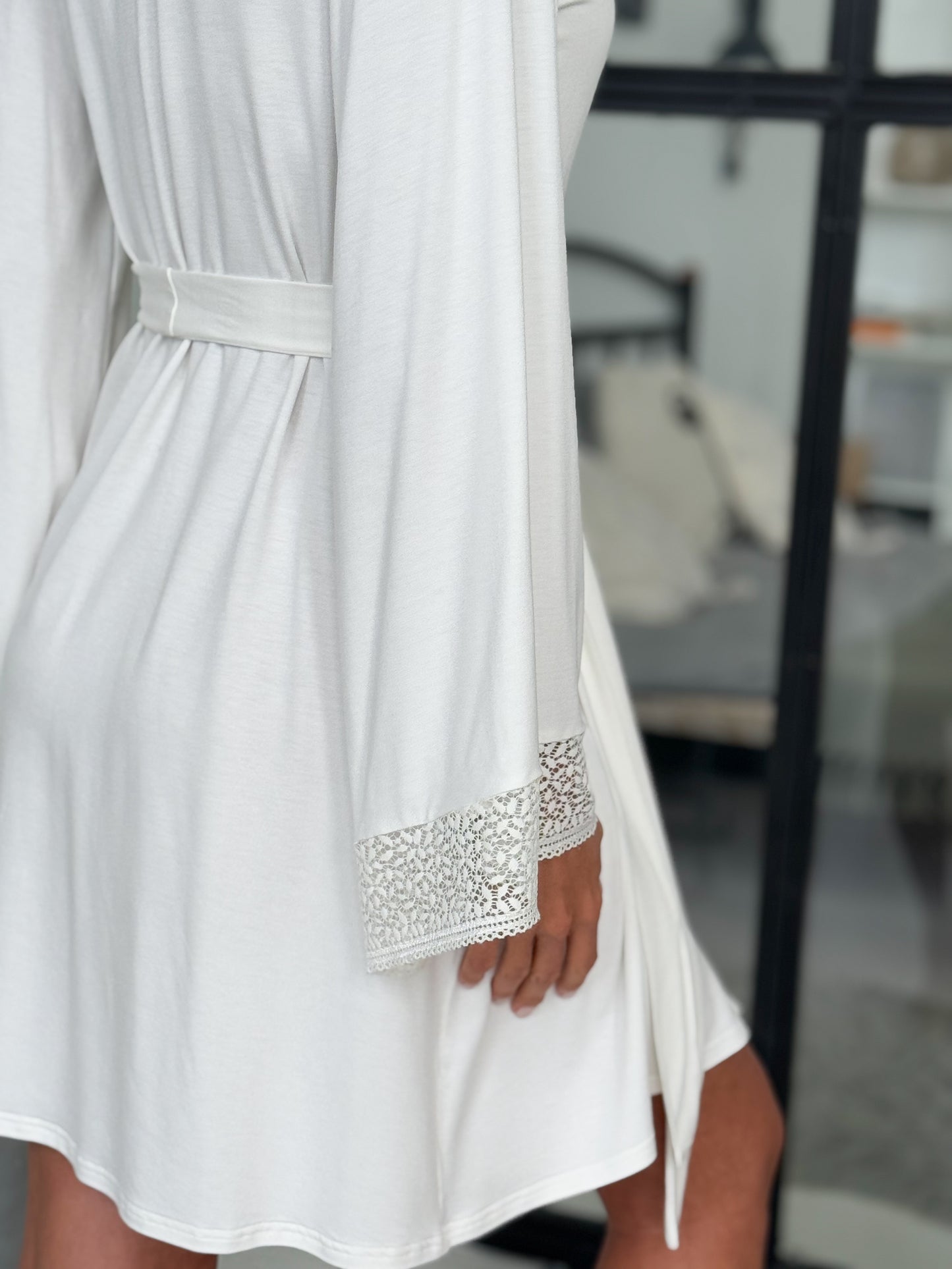 Ivory bridal robe