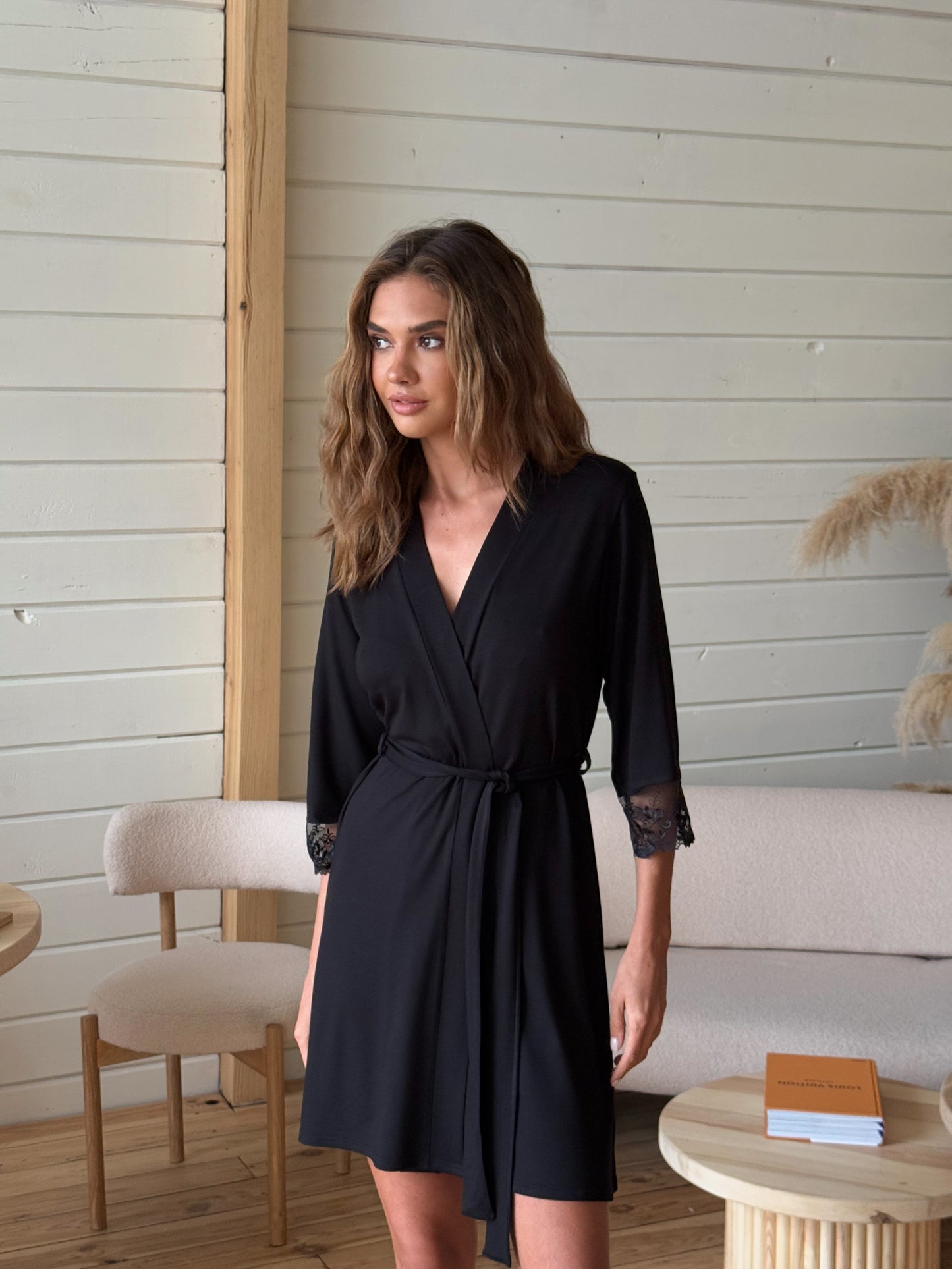Black robe with black pajamas