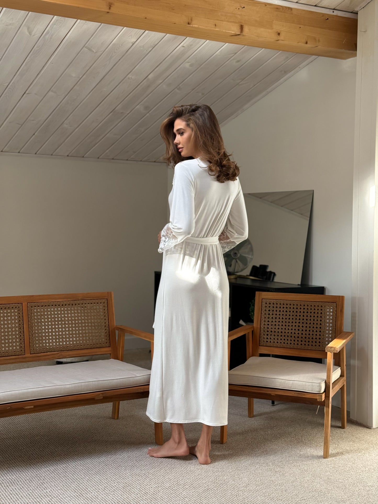 Robe and nightgown Sets Ivory
