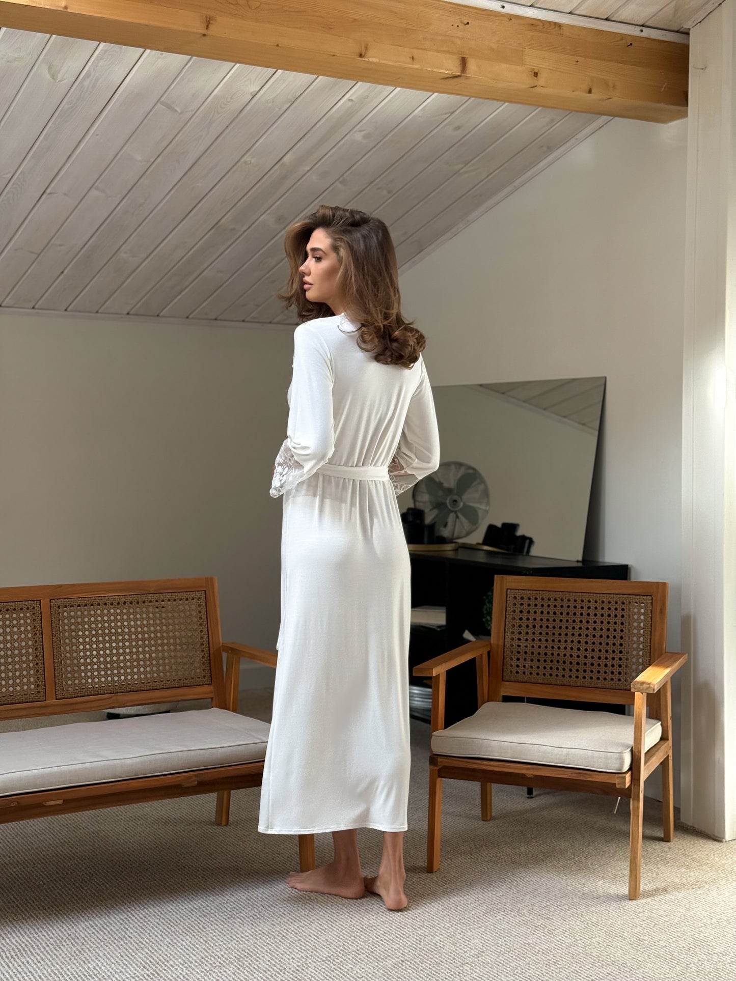 Robe and nightgown Sets Ivory