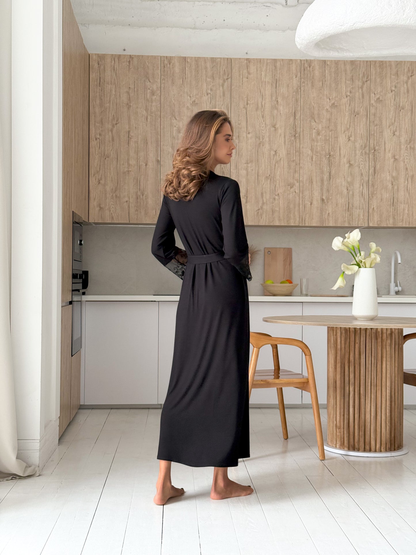 Robe and nightgown Sets Black