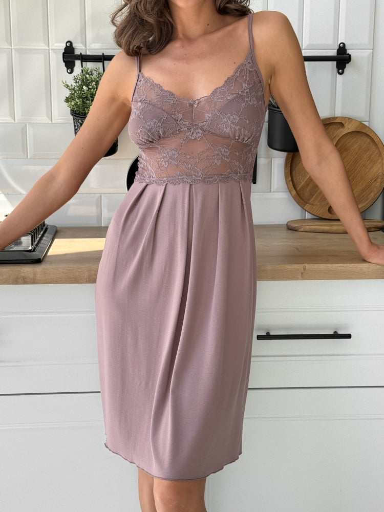 Rose gold lace nightdress