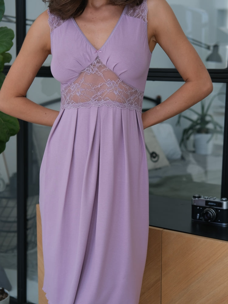 Lilac lace nightgown