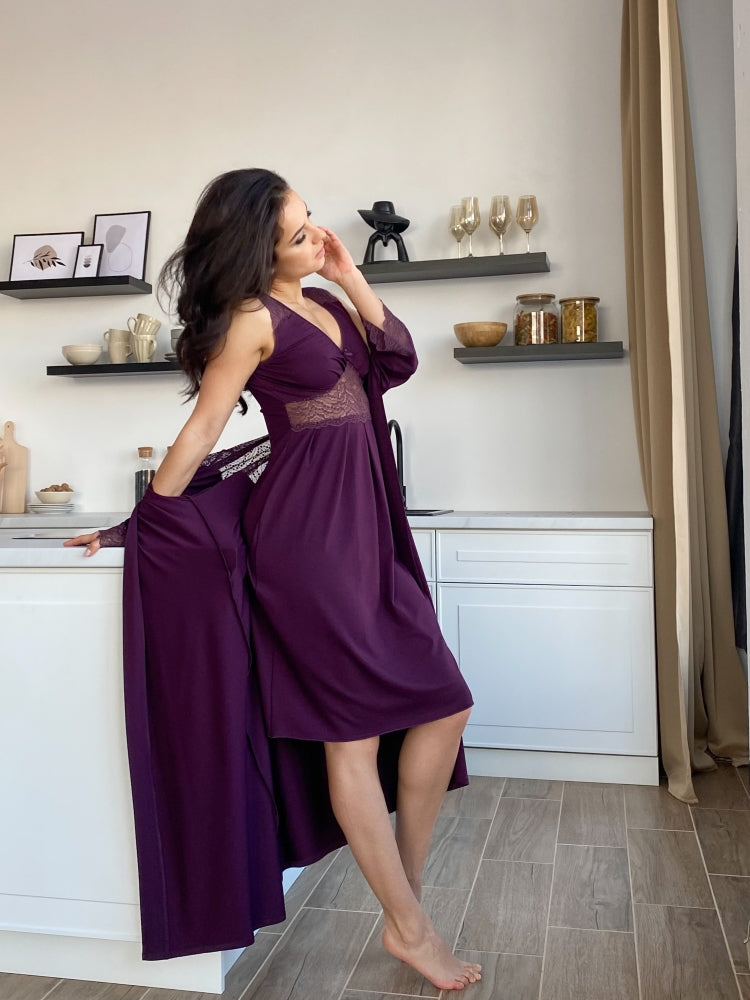 Blackberry lace nightgown