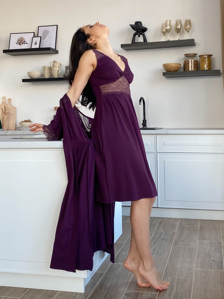 Blackberry lace nightgown