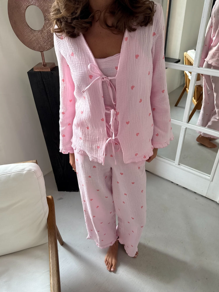 Pink muslin pajama set