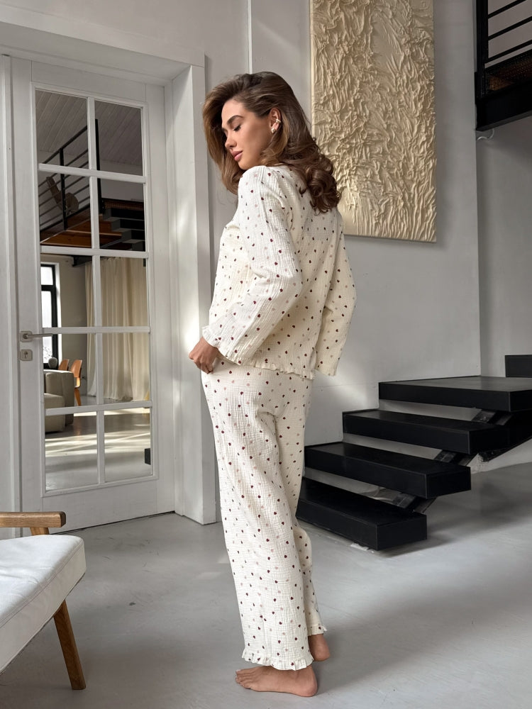 Ecru muslin pajama set