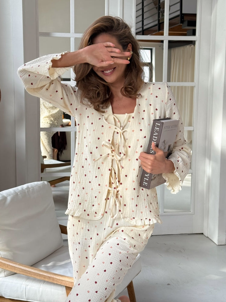 Ecru muslin pajama set