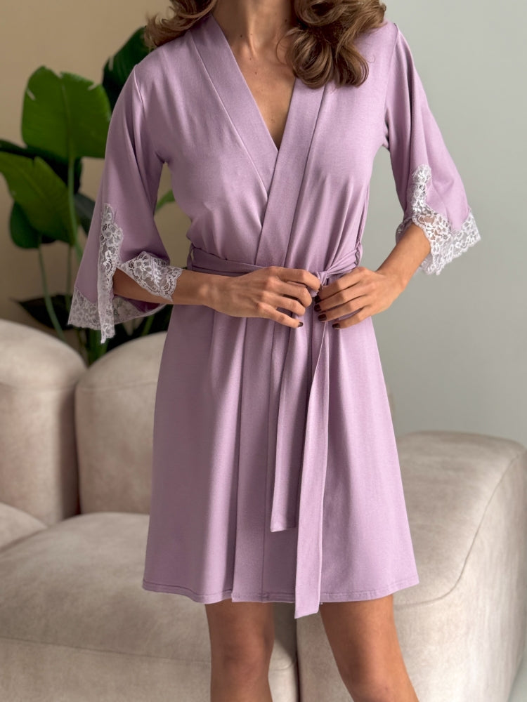 Lilac bridal robe