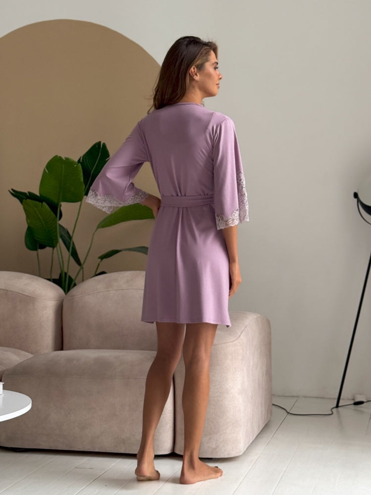 Lilac bridal robe