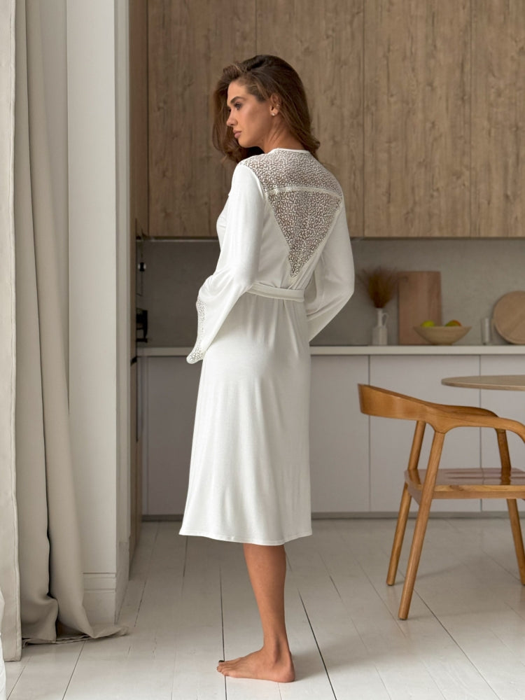 White bridal robe