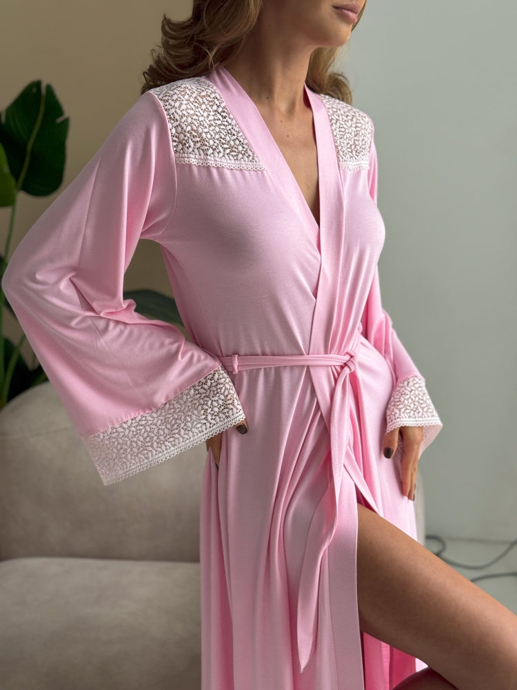 Pink bridal robe