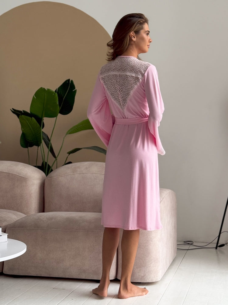 Pink bridal robe