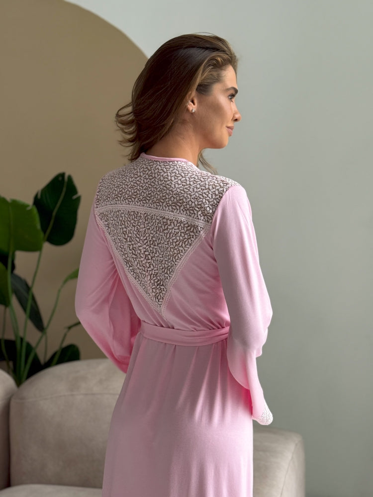 Pink bridal robe