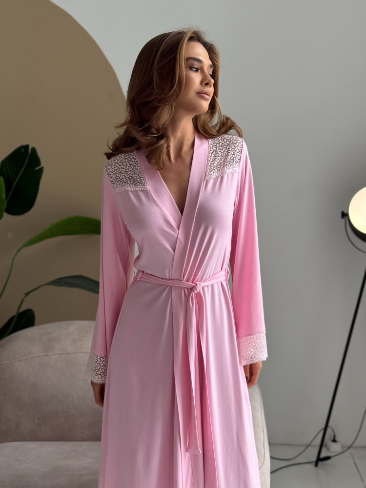 Pink bridal robe