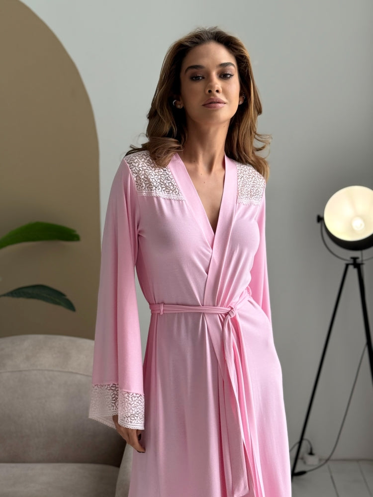 Pink bridal robe