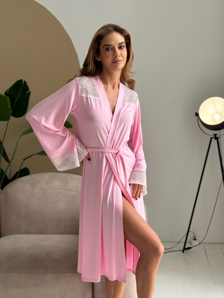 Pink bridal robe