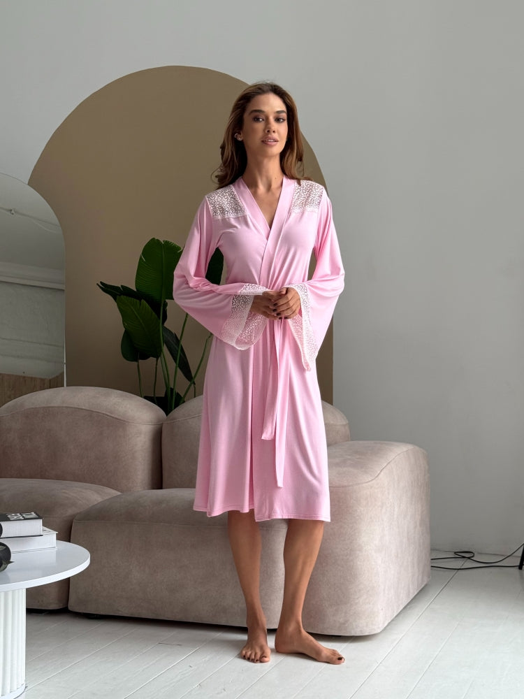 Pink bridal robe
