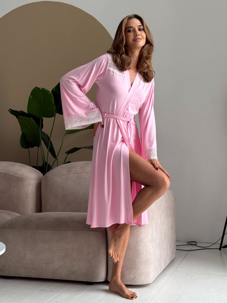 Pink bridal robe