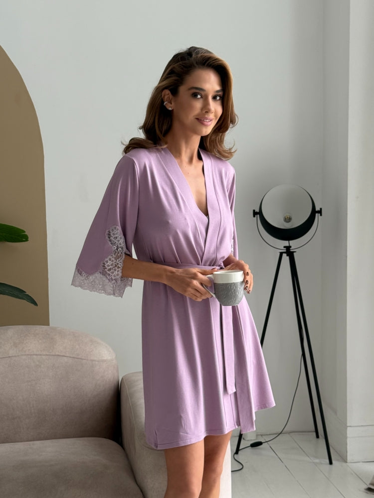 Lilac bridal robe