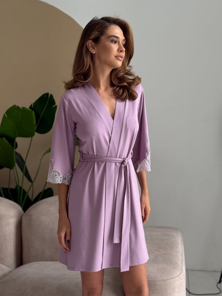 Lilac bridal robe