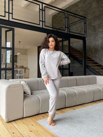 Women's fleece gray pajamas