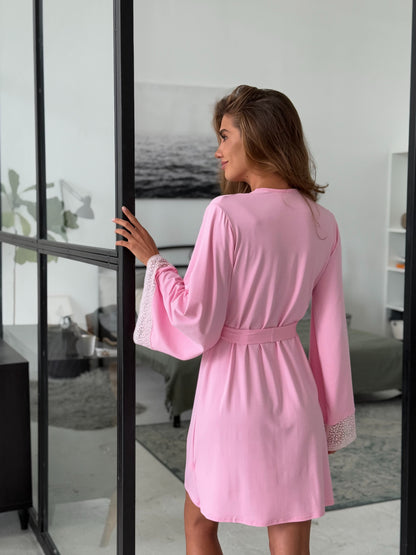 Pink bridal robe