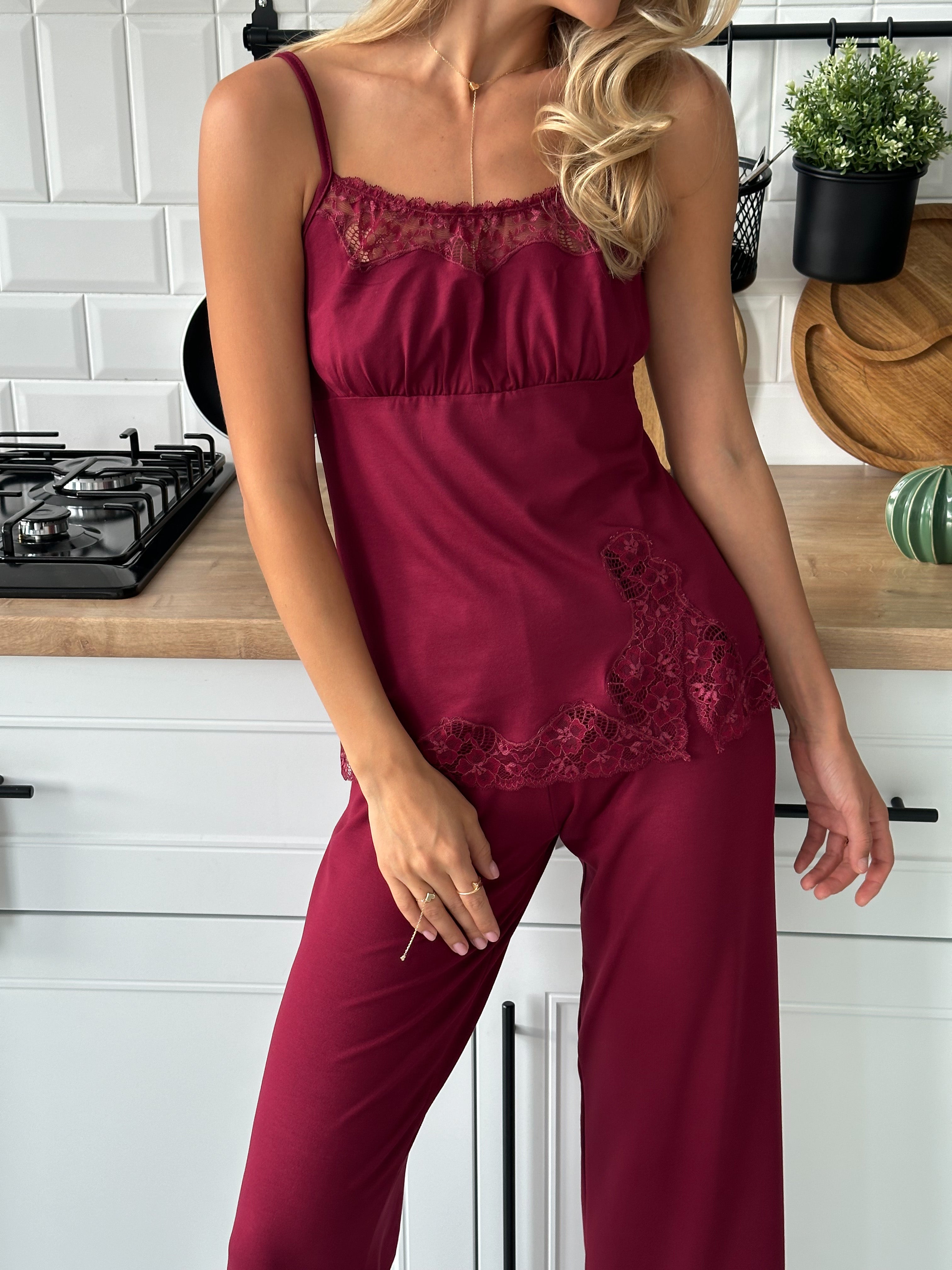 Ensemble de pyjama TP-M-8 Bordeaux