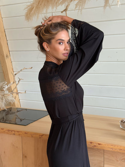 Brown lace boudoir robe (Copy)