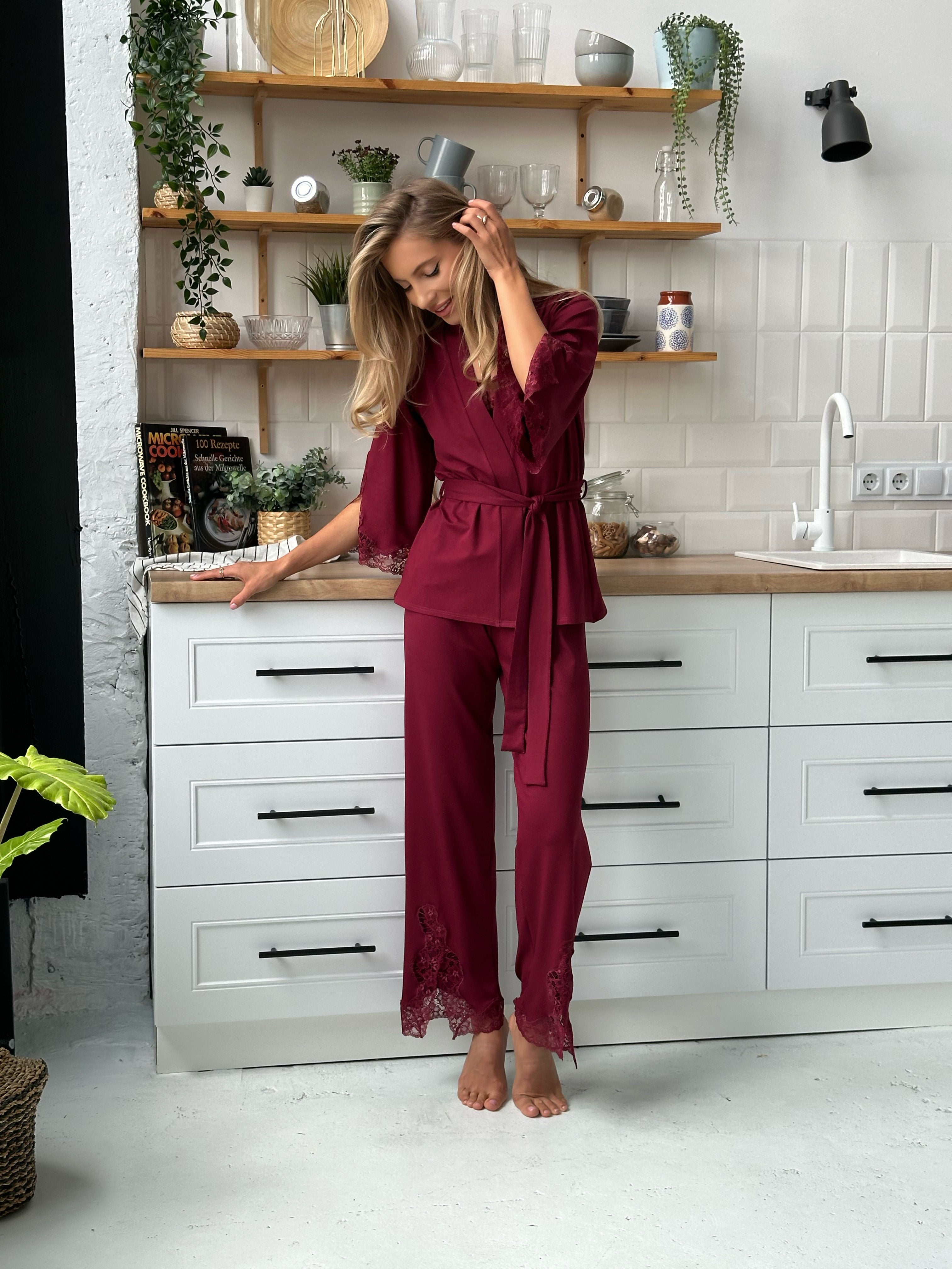 Ensemble de pyjama TP-M-8 Bordeaux