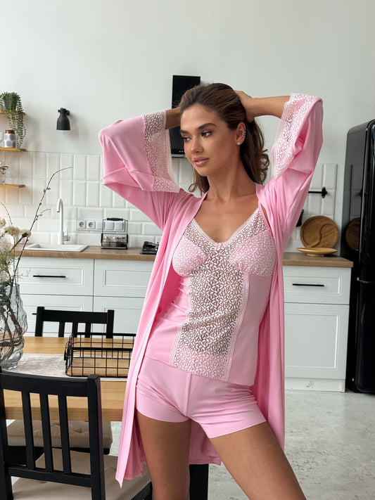 Pink robe and pajamas