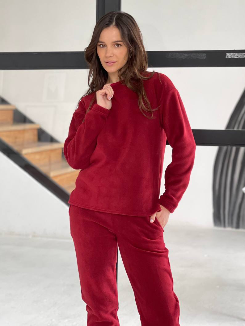 Women's fleece bordeaux pajamas