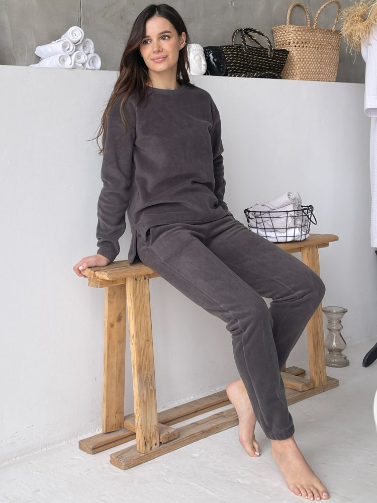 Women's fleece grafit pajamas