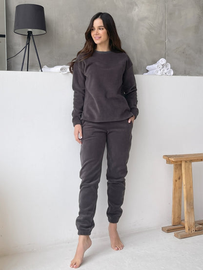 Women's fleece grafit pajamas