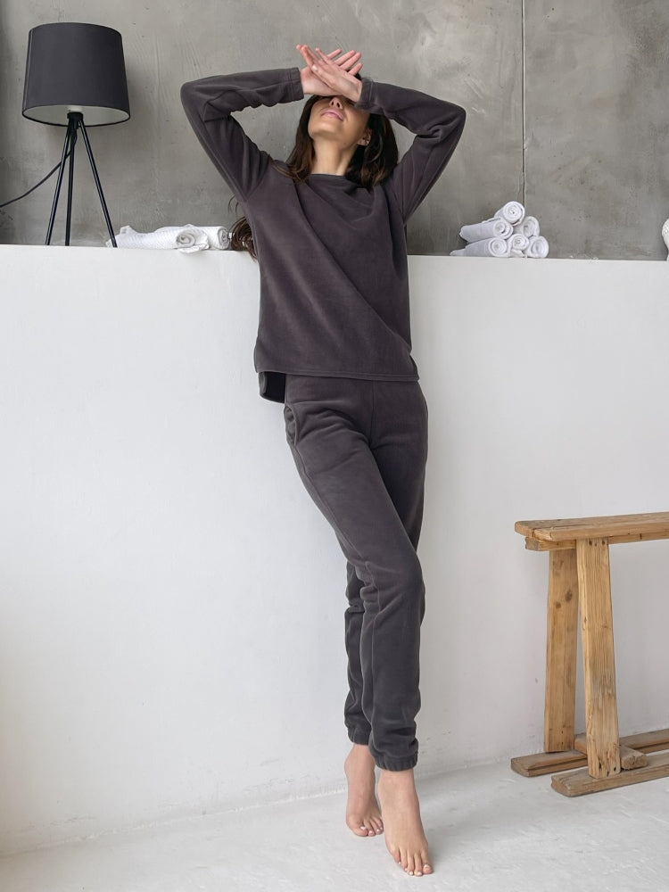 Women's fleece grafit pajamas