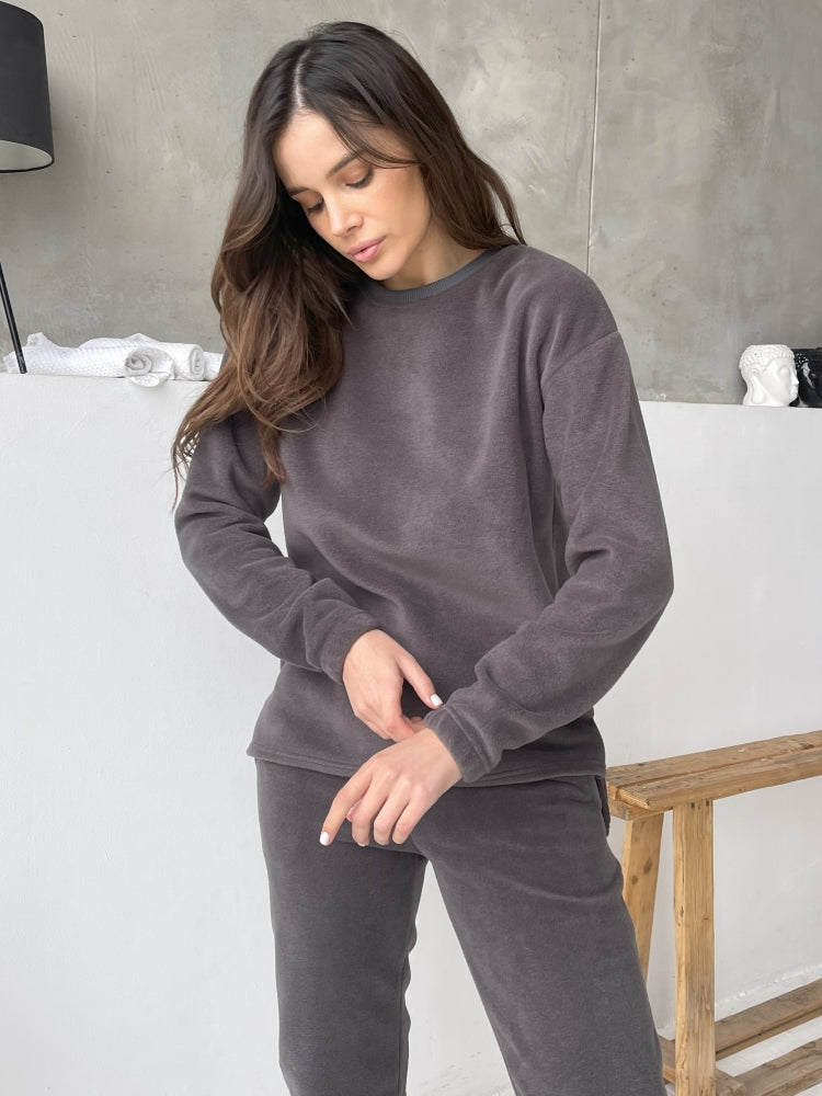 Women's fleece grafit pajamas