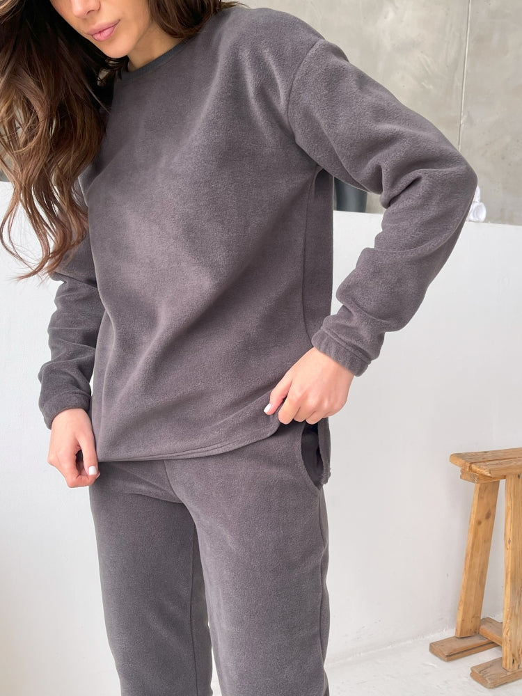 Women's fleece grafit pajamas