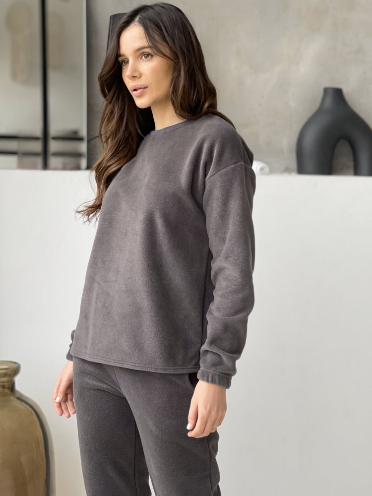 Women's fleece grafit pajamas