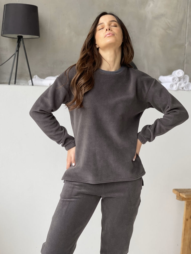 Women's fleece grafit pajamas