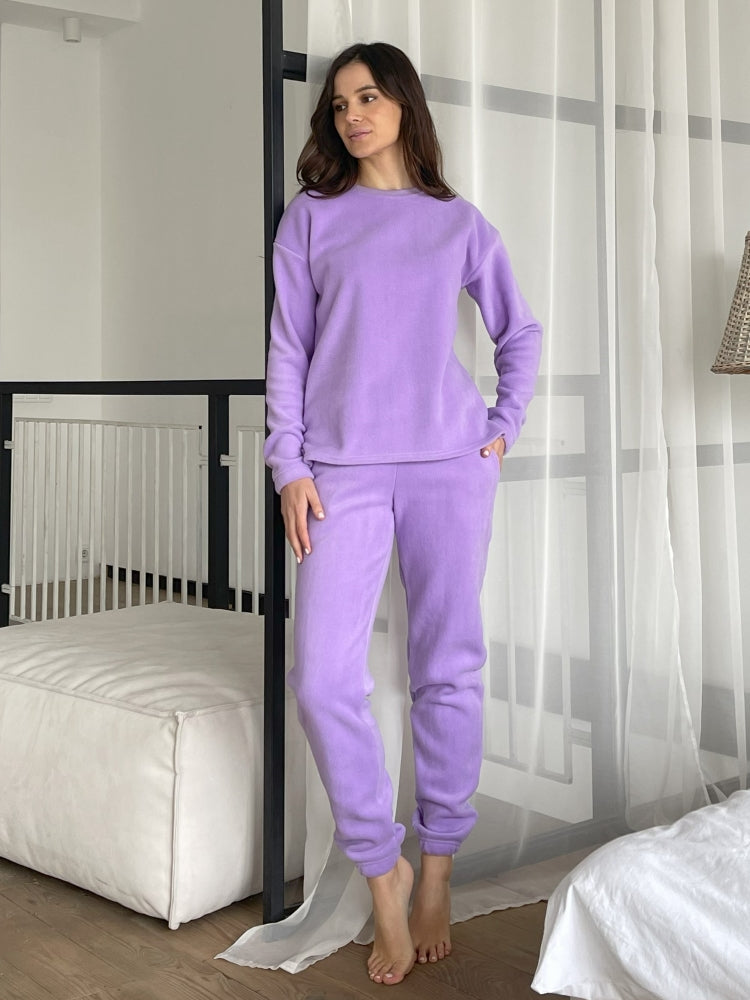 Women's fleece purple pajamas