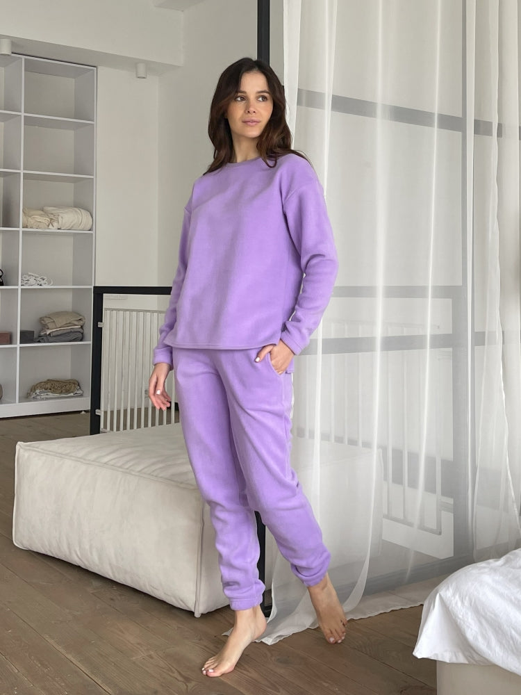 Women's fleece purple pajamas