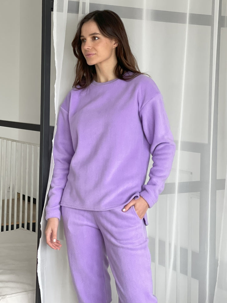 Women's fleece purple pajamas