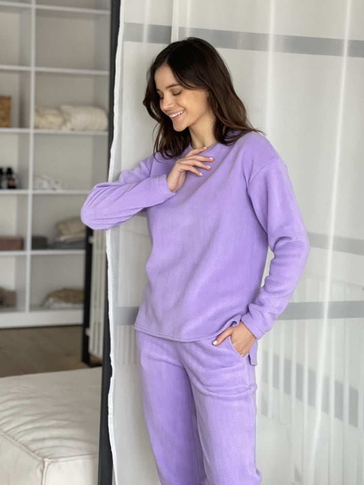 Women's fleece purple pajamas