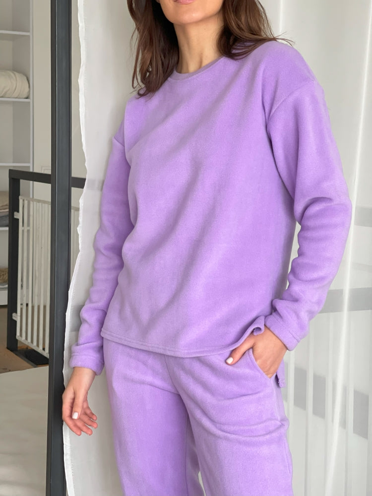 Women's fleece purple pajamas