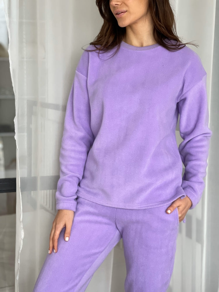 Women's fleece purple pajamas