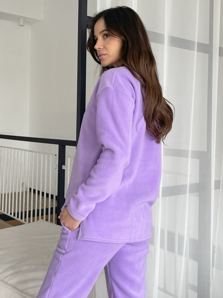 Women's fleece purple pajamas