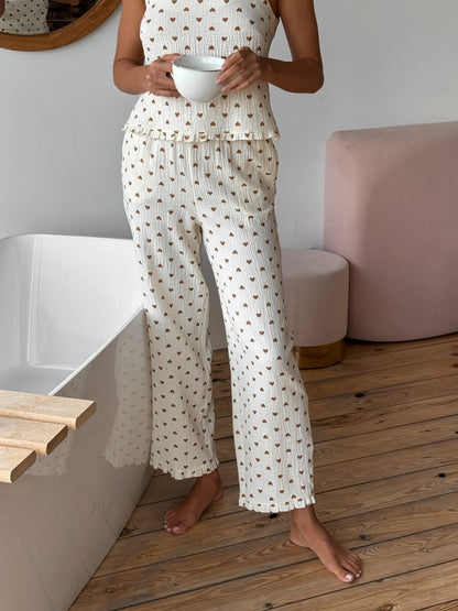 Beige muslin pajama set
