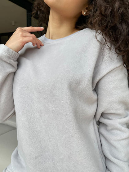 Women's fleece gray pajamas