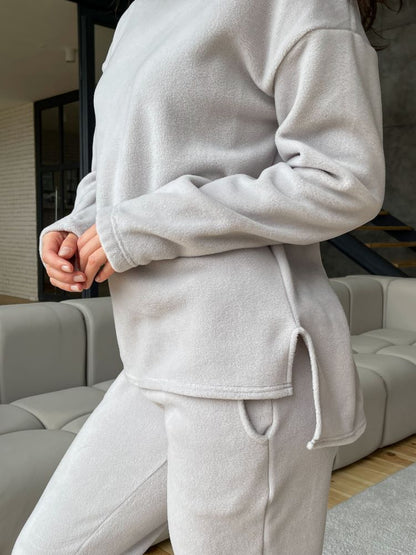Women's fleece gray pajamas