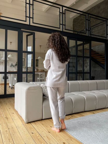 Women's fleece gray pajamas